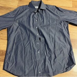 Armani Collezioni Dark Blue Pinstripe Shirt